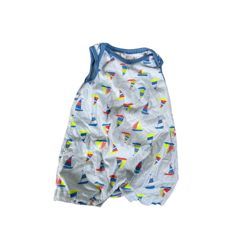 Kyle & Deena Baby Boy Sailboat Print Bodysuit Blue 6-9 Months Nautical
